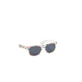 Eyelevel Girl's AMY Classic Sunglasses White With Heart Print Paper Transfer/Smoke