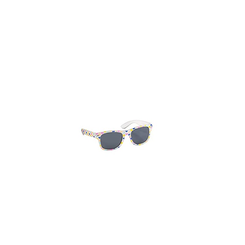 Eyelevel Girl's AMY Classic Sunglasses White With Heart Print Paper