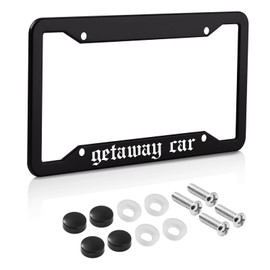 Getaway Car License Plate Frame for Car Decorative Accessories Stainless Steel License Plate Cover for Women Auto Decoration for USA Canada License Plate Holder 12x6 Inch