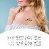 8 Sheets Waterproof Temporary Tattoos Black Moon Stars Fake Tattoo