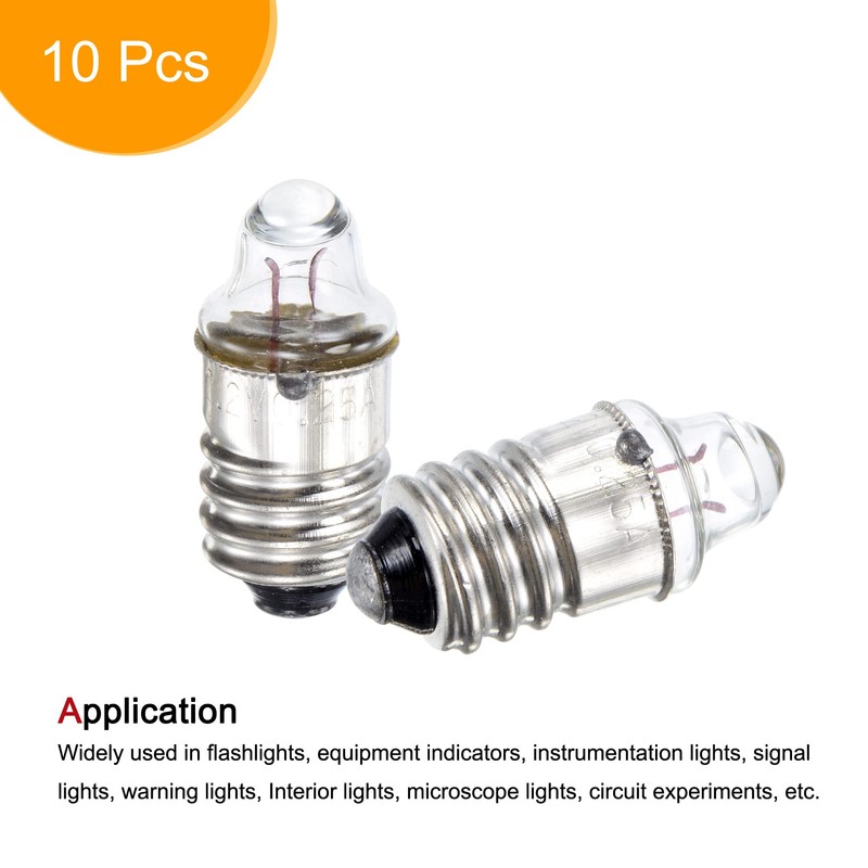MECCANIXITY E10 Screw Base Flashlight Bulbs DC 2.2V 0.25A Yellow