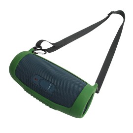 For JBL Green Silicone Cover Pad With Strap For JBL Charge 5 Bluetooth Speaker wkj