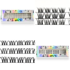 CB 2-Trays Of Clusters Lash Ribbons D-Curl Eyelash Clusters Thin Band Wispy Lashes Extremely Comfortable Lash, Natural Look Reusable DIY Extensions, 10-12-14mm Mix Trays, Style-C & D