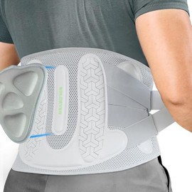 Faja lumbar para aliviar el dolor lumbar con sistema de soporte biónico, [soporte más fuerte y malla transpirable] Cinturón de soporte lumbar con...  