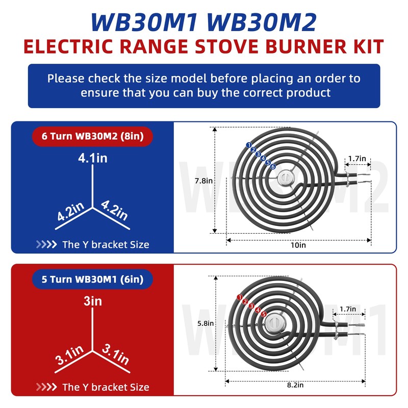 WB30M1 WB30M2 Electric Stove Burners Replacement Fit for G-E Stove