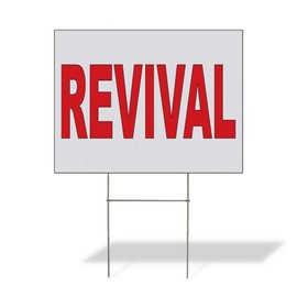 Fastasticdeals Weatherproof Yard Sign Revival Red Lawn Garden Urgent Care 18x12 Inches 2 Sides Print