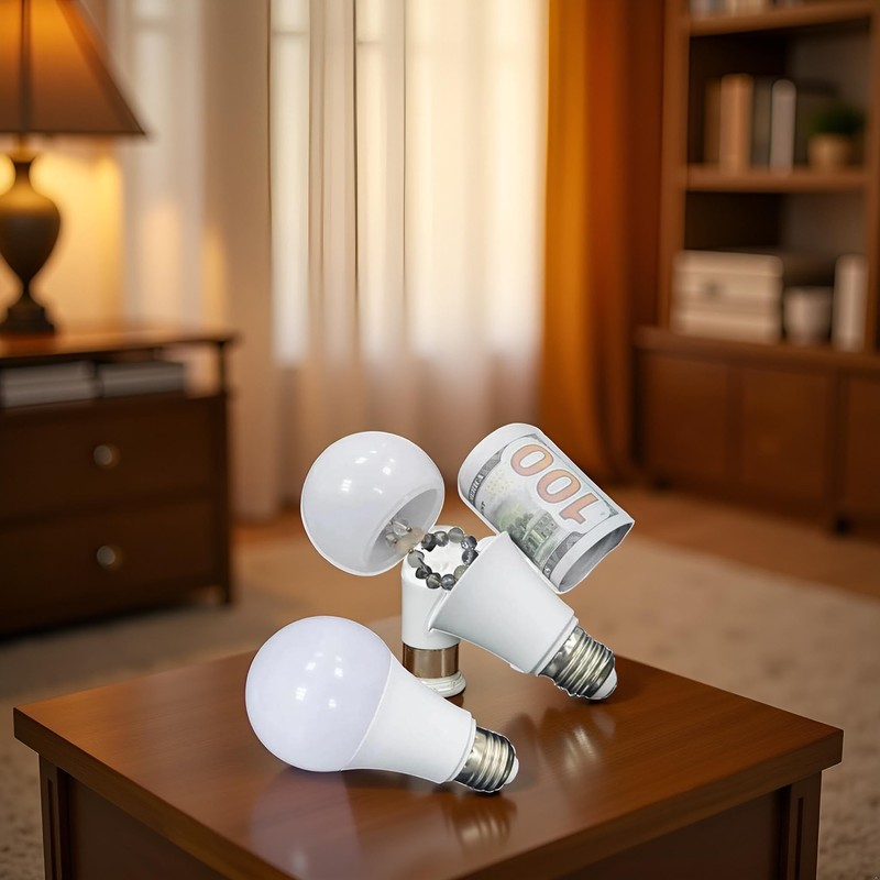 White Secret Light Bulb, Safe Light Bulb Secret Compartment, Lightbulb
