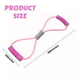 2Pcs Resistance Bands with Handle, Figure 8 Resistance Band for Exercise, Stretch Bands for Exercise, Yoga Gym Fitness Pulling Rope for Arm and Shoulder Stretch Strength Training (Purple, Pink)