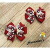 Tractor Toddler Hair Bow Set (Red or Green)