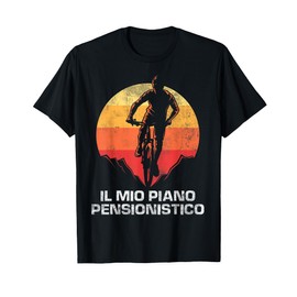 Ciclista Regalo per Pensionato Bici Tramonto Bicicletta Maglietta