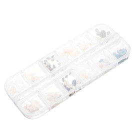 BIUDECO 12grid Nail Charms Nail Shell Flakes Elegant Decorations for Weddings Parties and Special Events for Women