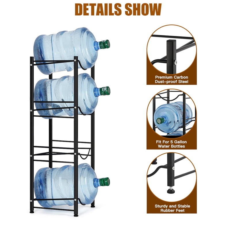 smusei 5 Gallon Water Bottle Holder 4 Tier Water Cooler
