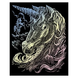 Royal & Langnickel Unicorn Hologram Effect Scratch Pictures for Children and Adults with Scratch Pen and Template