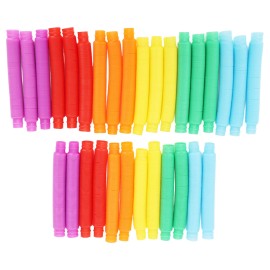 Unbranded 30 Pcs Pop Tubes Yellow Orange Blue Purple Green 17mm Stretchable Bendable Pull