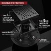 WEBANG 4 Inch Square Shower Drain Black Floor Drain with