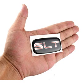 1x SLT Cab Emblem 3D Badge Nameplate Letter Logo Roof Pillar Replacement for 02-07 Yukon Suburban Sierra 03 06 (Chrome/Red)