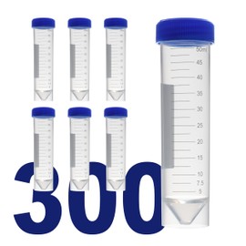 Kashi Scientific Kashi Scientific Self Standing Centrifuge Tubes 50mL, [300 Pack] Plastic Test Tube with Screw Caps, 50mL Sterile Test Tubes with Lids, 50 mL Skirted Tubes with Printed Graduation and Write-on Spot