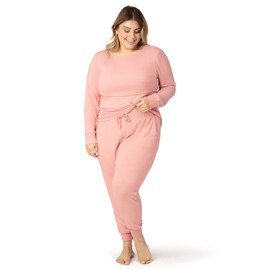 Kindred Bravely Zoe Nursing Pajama & Lounge Set | Postpartum Pajamas (Rose Heather, X-Large)