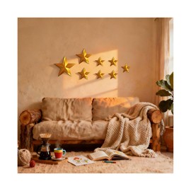 SFNN 8 Pcs Star Wall Decor Modern Celestial Home Decor,Retro Decor for Living Room Bedroom