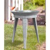 Panacea Galvanized Metal Outdoor Bird Bath, 2 Inch Bird Bath