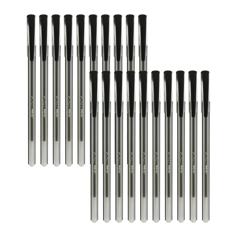 SAINO Trio 20 x 0.7mm Point BLACK Ballpoint Pens Smooth