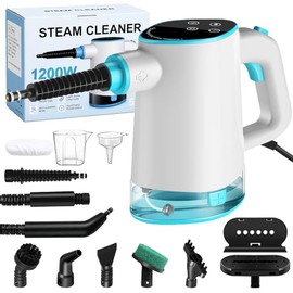 Handheld Steam Cleaner, 1200 W Handheld Steam Cleaner with 12 Accessories, Chemical Free Steam Cleaner for Home Use on Floors, Carpets, Windows, Furniture and Kitchens