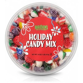 Harrisons Assorted Hard Candy, 16oz | Old Fashioned Assortment | Bulk Holiday Candy Mix in Presentable Container | Kosher