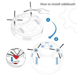 OKP Robot Vacuum Cleaner Side Brush, Robot Vacuum Accessories, Vacuum Cleaner Parts, 4 Pics Suitable K2/K3/K4/K5/K5P Robotic Vacuum Cleaner