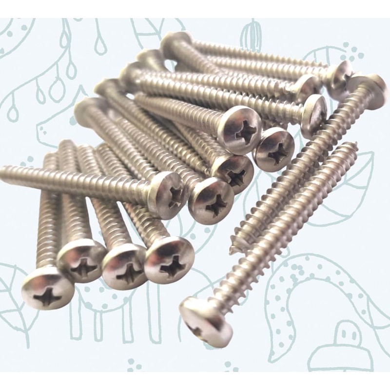 4.8mm x 32mm Pozi Pan Self-Tapping Screws - Marine Grade