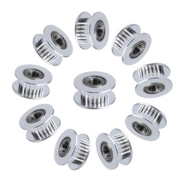 Newwish GT2 Idler Pulley 20 Teeth Bore 5mm Width 6mm 20 Tooth GT2 Idler 5mm Bore for 3D Printer 6mm Width GT2 Timing Belt. (10pcs)