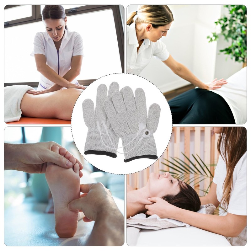HEALLILY Conductive Glove Electrotherapy Massage Glove Compatible with TENS EMS