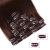 Real Clip in Hair Extensions Medium Brown 8 Pieces -