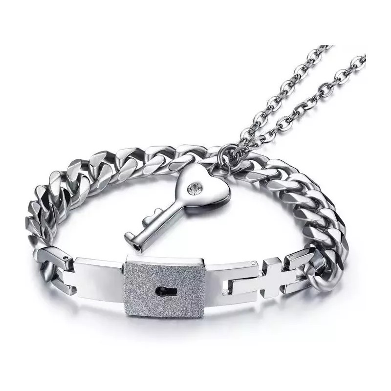 kh Pulsera Y Collar Llave Regalo Novio Pareja San Valentin