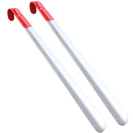 SUNUNICO Extra Long Shoehorn, Set of 2, 16.5” Metal Shoe Horn, Heavy Duty Stainless Steel Shoehorn for Men, Women, Kids, Seniors