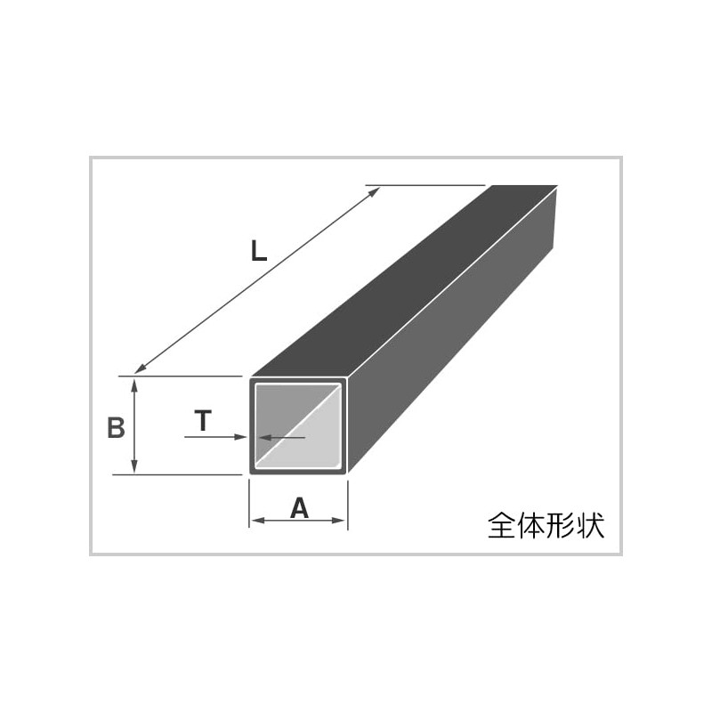 Aluminum Square Pipe Fabric t3.0 x 40 x 30 Length