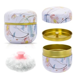 Large Powder Puff for Body Powder with Powder Container, Soft Powder Puff and Container for Talcum Powder, Loose Powder, Travel Containers