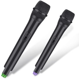 Flutesan 2 Pcs Microphone Prop Toy Plastic Fake Microphone Pretend Fun Stage Microphone for Kids Christmas Cosplay Costume Karaoke Props Birthday Party Favors, 10.4 Inch