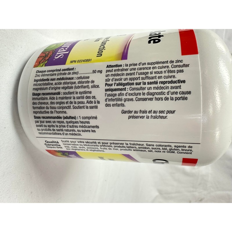 Webber Naturals Webber Naturals Zinc Chelate 50 mg 400 Tablets