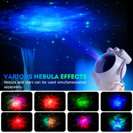 LED Astronaut Starry Sky Projector, Spaceman Galaxy Star Projector Night Light, Planetarium Projector with Timer, Remote Control, Bedroom Ceiling Projection Lamp, Gift for Children and Adults
