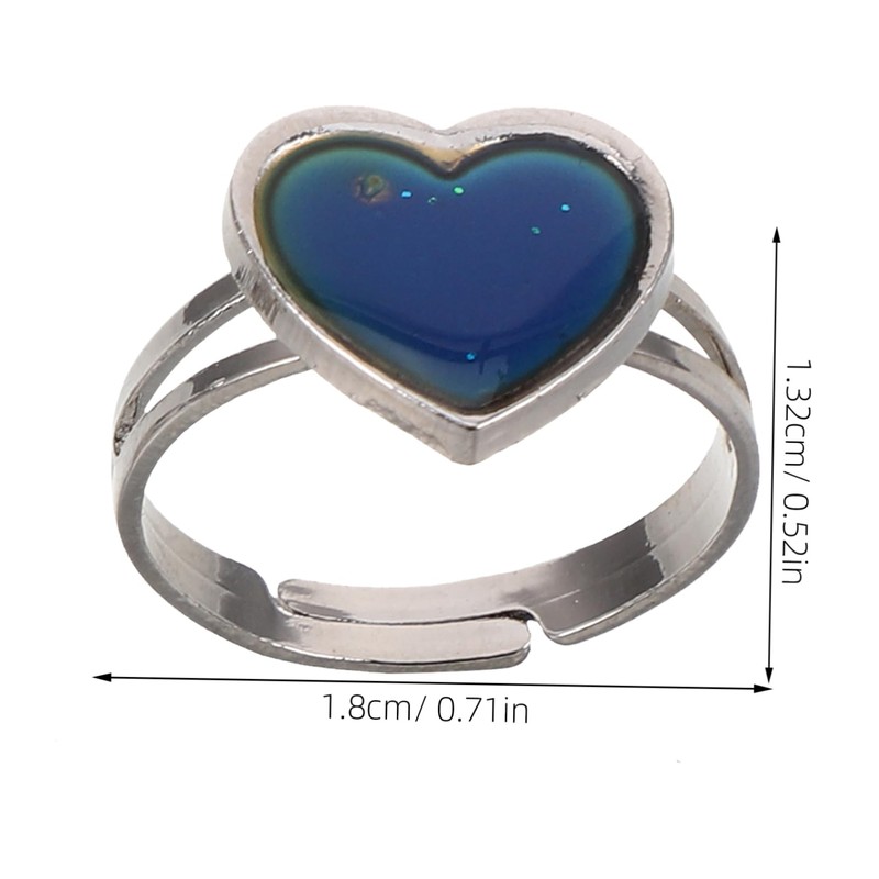 Beavorty 2Pcs Mood Temperature Ring Color Changing Open Ring for
