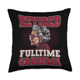 Pregnancy Announcement Grandma To Be Fulltime Grandma Throw Pillow