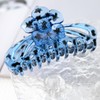 Floral Hair Claw Clips, LargeFlower Design, 2-Pack (blue with black