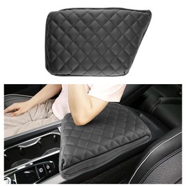 SXCY for 2025 Volvo XC60 Armrest Cover [Add Pad] for Volvo XC60 2018-2025 Accessories 2025 XC60 Center Console Cover 2025 XC60 Middle Console Cover (Black Checkered Pad)
