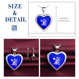 Yumilok Men's Necklace Women's Stainless Steel with Heart Pendant 12 Constellations Zodiac Signs Thermal Mood Colour Changing for Women and Men, Stainless Steel