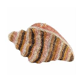 WuDiaoer Sparkly Crystal Evening Bag Unique Conch Clutch Purse Bling Rhinestone Handbag Purse Luxury Crossbody Bag, Pink