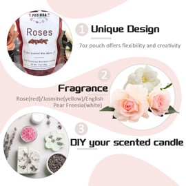 Posinda 1pc Squeezable Wax Melts,Jasmine DIY Squeeze Wax Melts Highly Fragrant Handmade Soy Wax Easy Mix & Match Scents for Home Scented,7oz