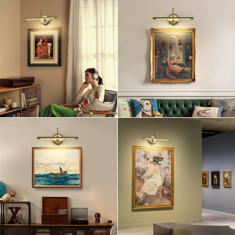 JOOSENLUX Battery Operated Picture Light Gold - Modern Wireless Picture