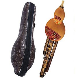 Tzong Handmade Gourd Cucurbit Flute Ethnic Musical Instrument C Key Bb Tone for Beginner Music Lovers
