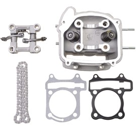 WOOSTAR 62.5mm Big Bore Cylinder Head with Rocker Arm Assembly 94 Chain Gaskets Replacement for 4 Stroke GY6 170cc 180cc 200cc 1P63QML Engine Chinese ATV Quad 4 Wheeler Go Kart Scooter