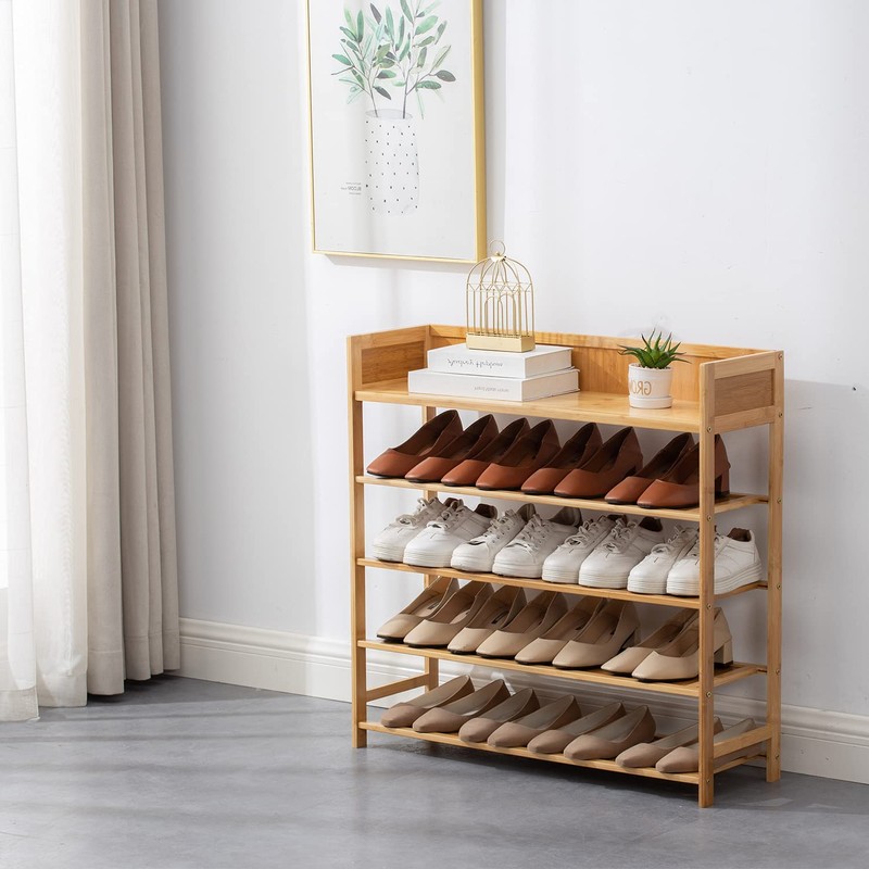 latifolia Bamboo Shoe Rack, 5-Tier Shoe Rack Organizer for Entryway